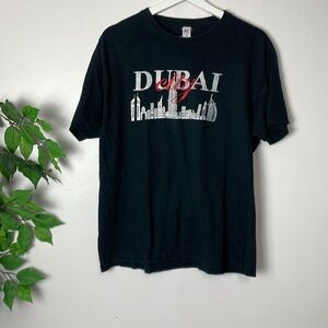 🌆 DUBAI CITY buildings skyscrapers graphic black t shirt tee top merch XL 🌆